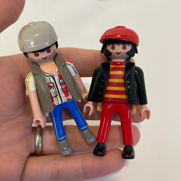 Vintage Mixed Lot of 7 Play Mobile 90s Figures Geobra Biker Robber Snorkeler - Picture 9 of 11